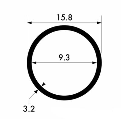 Heavy-Duty Aluminium Round Tube – 15.9 mm × 3.2 mm Hollow Alloy for Industrial Use
