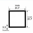 Premium Brushed & Polished Aluminium Square Tube – 31.7mm x 31.7mm x 3.2mm (1 1/4" x 1 1/4" x 10swg) | Heavy-Duty, Corrosion-Resistant Metal Tubing for Creative DIY, Modern Furniture, Construction & Industrial Projects