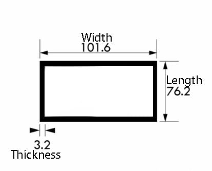 Heavy-Duty Metal Tubing – 101.6mm×76.2mm×3.2 mm (4″×3″×10 SWG) Aluminium Rectangular Tube | Rust-Proof, Precision-Cut for Construction & Frames