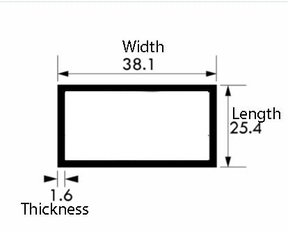 High-Strength Aluminium Rectangular Tube – 38.1mm×19mm×3.2 mm (1½″×¾″×10 SWG) | Durable, Rust-Proof & Precision-Cut Metal Tubing for Frames, Furniture & DIY Projects