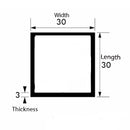 Heavy-Duty Aluminium Square Tube – 30mm x 30mm x 3mm – Plain Finish, Rust-Resistant Lightweight Box Section for Creative DIY Projects, Stylish Furniture Frames & Long-Lasting Structural Support