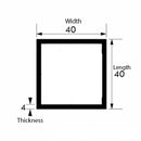 Supreme Aluminium Square Tube – 40mm x 40mm x 4mm – Plain Finish Industrial-Grade Box Section, Rust-Resistant Lightweight Metal for Creative DIY, Modern Furniture & Long-Lasting Structural Builds