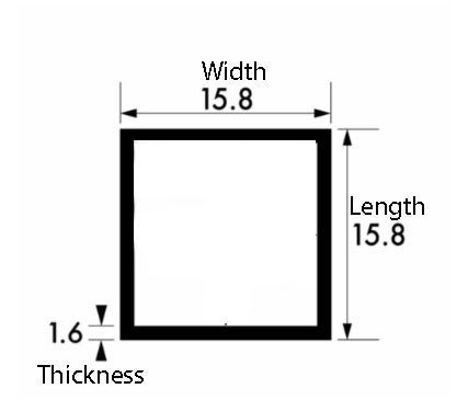 Aluminium Square Tube Brushed Polished – 15.8mm x 15.8mm x 1.6mm (5/8" x 5/8" x 16swg) – Decorative Lightweight Box Section, Corrosion-Resistant Metal Tubing for DIY Projects, Modern Furniture Trim & Craft Fabrications
