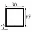Brushed & Polished Aluminium Square Tube 31.7mm x 31.7mm x 1.6mm (1 1/4" x 1 1/4" x 16swg) – Lightweight, Durable, Corrosion-Resistant Metal Tubing for DIY, Furniture, Construction & Industrial Use