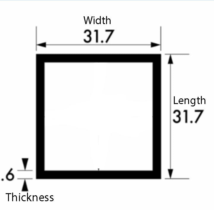 Brushed & Polished Aluminium Square Tube 31.7mm x 31.7mm x 1.6mm (1 1/4" x 1 1/4" x 16swg) – Lightweight, Durable, Corrosion-Resistant Metal Tubing for DIY, Furniture, Construction & Industrial Use