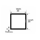 Brushed & Polished Aluminium Square Tube 30mm x 30mm x 3mm – Durable, Lightweight, Corrosion-Resistant Metal Tubing for DIY, Construction & Industrial Use