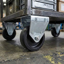 100mm Pressed Steel Fixed Castor Wheel - Black Polypropylene Wheel with Bolt-Hole - 85kg Max Load