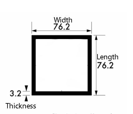 Industrial-Strength Aluminium Square Tube – 76.2mm x 76.2mm x 3.2mm (3" x 3" x 10swg) – Plain Finish Durable & Lightweight Box Section, Corrosion-Proof Metal Tubing for DIY Projects, Engineering Frames & Structural Fabrications