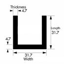 High-Performance Aluminium U-Channel – 31.7 mm × 31.7 mm × 4.7 mm – Robust, Lightweight Extrusion for Structural, Architectural & Fabrication Use