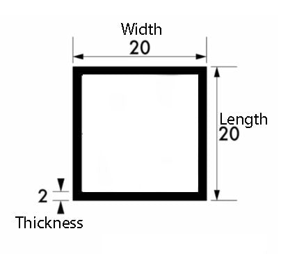 Modern Brushed Polished Aluminium Square Tube – 20mm x 20mm x 2mm – Decorative Corrosion-Resistant Lightweight Box Section for DIY Projects, Furniture Trim & Creative Craft Fabrications