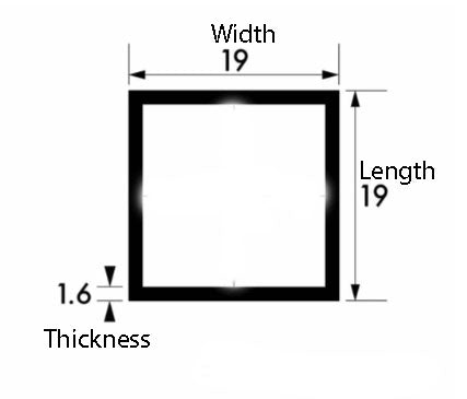 Lightweight Brushed Polished Aluminium Square Tube – 19mm x 19mm x 1.6mm (3/4" x 3/4" x 16swg) – Decorative Rust-Resistant  Box Section for DIY Projects, Modern Furniture Trim & Creative Craft Fabrications