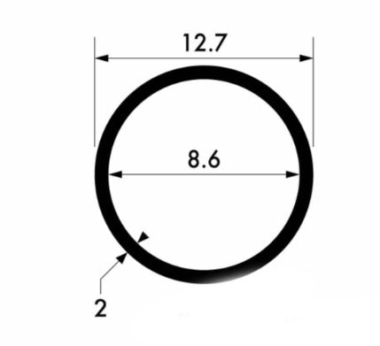 High-Quality Aluminium Round Tube – 12.7mm x 2mm  Alloy Profile for Furniture & Frameworks