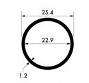 Aluminium Round Tube 25.4mm x 1.2mm  – Lightweight Alloy Tube for Fabrication & DIY Projects
