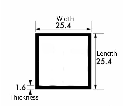 Luxury Brushed & Polished Aluminium Square Tube – 25.4mm x 25.4mm x 1.6mm (1" x 1" x 16swg) – Extra-Strong Decorative Box Section, Rust-Proof Lightweight Metal Tubing for DIY Projects, Designer Furniture Trim & Creative Craft Builds