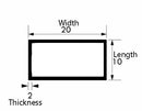 Aluminium Rectangular Tube – 20mm ×10mm  ×2 mm | Lightweight, Corrosion-Resistant Metal Tubing for Furniture, Frames, Craft & DIY Projects