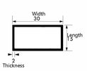 Rust-Proof Metal Tubing – 30mm × 15mm × 2 mm Aluminium Rectangular Tube | Lightweight, Precision-Cut for Frames, Furniture & DIY Projects