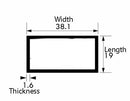 Corrosion-Resistant Metal Tubing – (38.1mm×19.05mm×1.6 mm) Aluminium Rectangular Tube | Lightweight, Durable & Precision-Cut for Frames, Furniture & DIY Projects