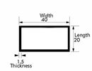 MasterGrade Aluminium Rectangular Tube – 40mm x 20mm x 1.5mm | Precision-Engineered, Lightweight & Corrosion-Resistant Metal Tubing for Furniture Frames, DIY, Construction & Industrial Use