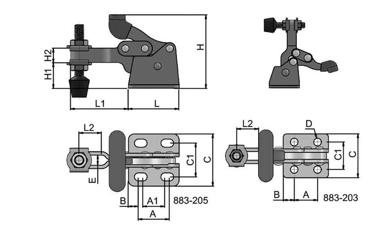 Vertical Push-Pull Toggle Clamp | T-Handle | Heavy Duty