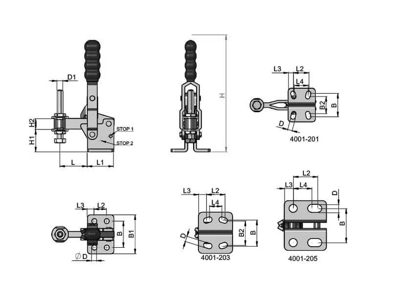 Vertical Toggle Clamp – Fixed Spindle Base For Welding & Woodworking