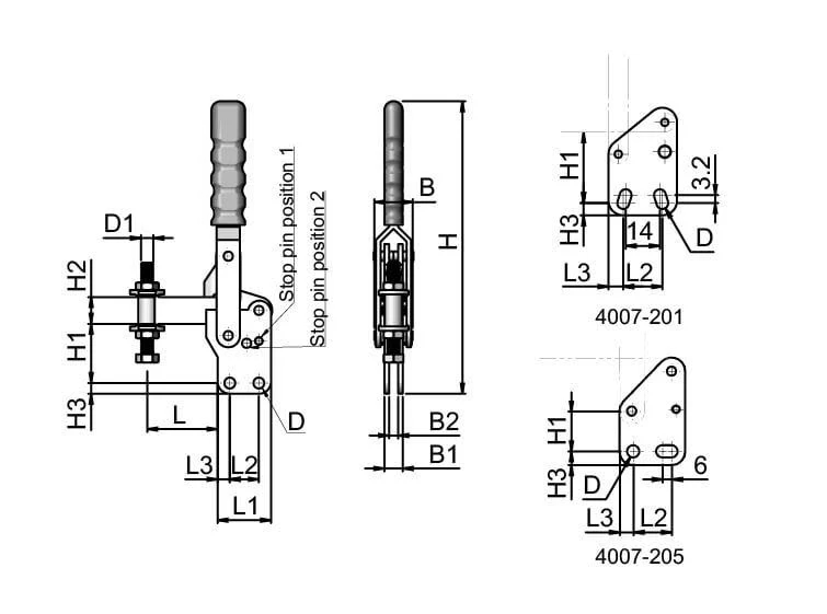 Vertical Toggle Clamp – Fixed Spindle, Heavy-Duty Steel