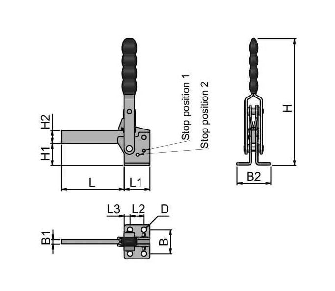 Heavy-Duty Vertical Toggle Clamp – Solid Arm