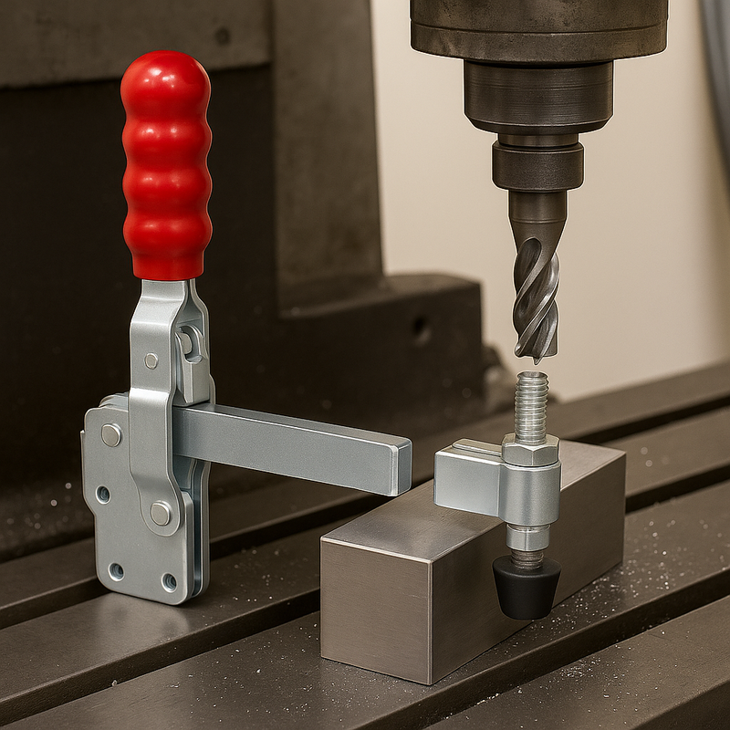Heavy-Duty Vertical Toggle Clamp – Weldable Arm & Stop