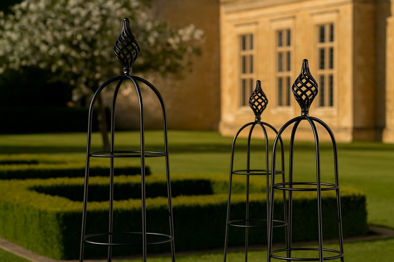 Bloomstead Garden Obelisk Set – 3 Classic Steel Trellises