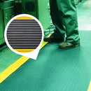 Anti-Fatigue Noise Reducing Mat – Durable PVC Foam, Non-Slip, Cushioned Support for Workstations, Garages with Yellow Safety Borders