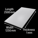 Premium 304 Stainless Steel Sheet – 2500mm x 1250mm x 1mm – 2B Finish, Corrosion-Resistant & Durable