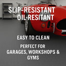 Heavy-Duty Non-Slip Rubber Flooring Roll – R11 Slip Rated, Oil-Resistant Safety Matting with Studded Penny Pattern – Custom Length Industrial Grade