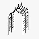 Gothic Pergola with Lattice – Matt Black Steel Arched Walkway Structure for Climbers & Garden Corridors