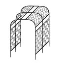 Monet Pergola with Lattice – Steel Garden Pergola with Trellis Panels (Matt Black) | Arched Walkway & Climber Support Structure