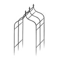 Gothic Pergola – Gloss Black Steel Garden Walkway Arch (Victorian-Style Climber Structure)