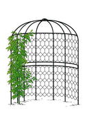 Sussex Garden Arbour – Matt Black Galvanised Steel Arbour for Bench & Climbers (1.5 m-2.4 m Diameter)