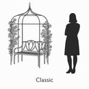 Verdure Gothic Steel Garden Arbour with Bench – Handmade in Britain | 10-Year Guarantee