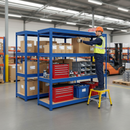 Heavy Duty Industrial Shelving - 1770mm High - 600kg Load Capacity - Blue