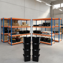 4x Premium Heavy Duty Shelving - 1800mm High with 8x 37L Storage Boxes