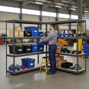 3x Heavy Duty Industrial Shelving - 2000mm High - 500kg Capacity - Grey