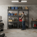 Heavy Duty Garage Shelving - 1600mm High - 200kg Capacity - Grey - MDF Boards