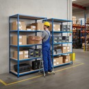 Premium Industrial Shelving - 1830mm High - 200kg Load Capacity - Chipboard - Blue Finish
