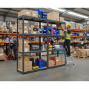 Premium Industrial Shelving Unit - 1600mm High - 200kg Capacity - Grey