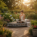 Premium Heavy Duty Aluminium 4x4ft Quadrant Portable Stage Deck with Non-Slip Coating and Bolt Together Construction - Det...