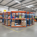 Heavy Duty Industrial Shelving - 1980mm High - 400kg Load Capacity - Melamine - Blue & Orange