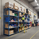 Premium Heavy Duty Industrial Shelving - 2440mm High - 200kg Capacity - Steel - Blue Finish