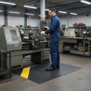 Heavy Duty Anti-Fatigue Mat with Checker Plate Design - Yellow Edges