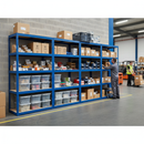 Premium 4x Shelving Units - 2130mm High - Blue with 12x 60L Storage Boxes