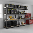 Heavy-Duty Garage Shelving 1800mm | 500kg Per Shelf | Boltless Steel Racking - Grey