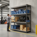 Premium Heavy Duty Industrial Shelving - 1600mm High - 500kg Capacity - Grey