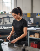 Premium Women's Classic T-Shirt with Ribbed Collar and Side Seam - 100% Cotton for Comfort and Durability - Main Product I...